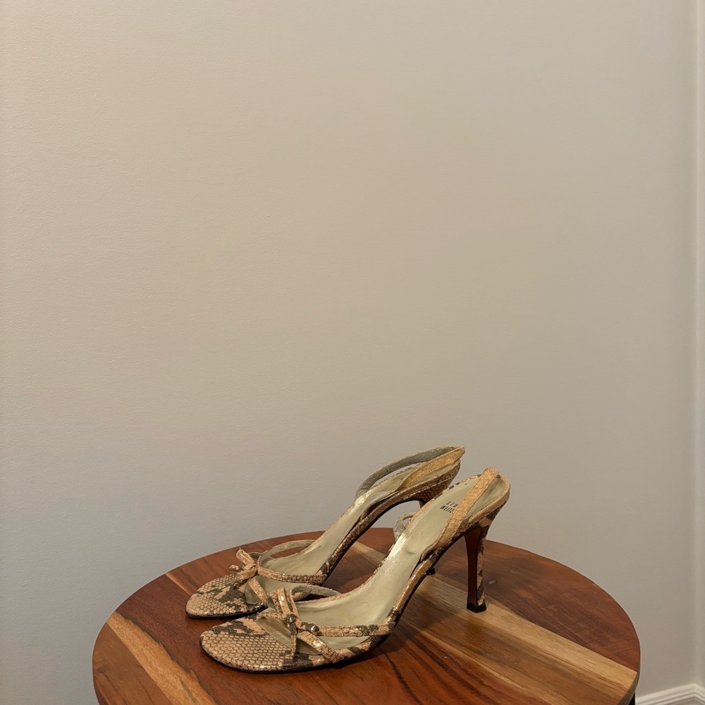 Stuart Weitzman Beige and Brown Heels Size 10